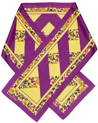 Ines De La Fressange Paris - Sciarpa di seta viola con fiori hippie - Lyst