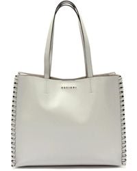 Orciani - Mesh Liberty Shopper Tasche Grau Leder - Lyst