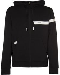BOSS - Schwarze sweaters mit streifen-detail - Lyst