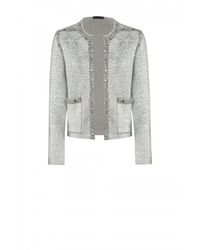 Airfield Str 876 Cardigan - Gilet Zilver Grijs Met Studs