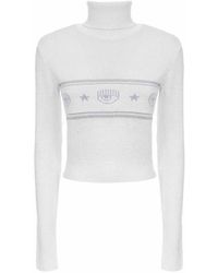 Chiara Ferragni - Truien & Vesten ,Wit ,Turtleneck Trui - Lyst