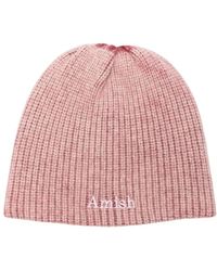 AMISH - Accessoires ,Roze ,Wol Beanie Rib C0760 - Lyst