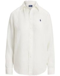Ralph Lauren - Overhemden ,Wit ,Linnen Classic Fit Linnen Overhemd - Lyst