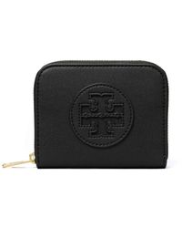 Tory Burch - Schwarze reißverschluss-geldbörse aus kunstleder - Lyst