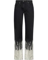 John Richmond - Jeans ,Zwart ,Katoen Jeans Met Rechte Pijpen En Vervaagd Effect - Lyst