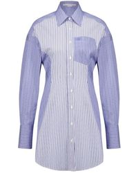 Stella McCartney - Blaues kleid mit spitzkragen - Lyst