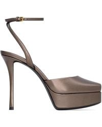 Saint Laurent - Leather La Scandale Sandals 85 - Lyst