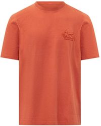 Etro - Tops ,Rood ,Katoen T-Shirt Roma - Lyst