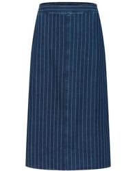 Part Two - Rokken ,Blauw ,Denim Donkere Denim Pinstripe Rok - Lyst