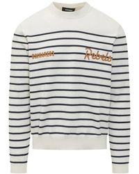 DSquared² - Truien & Vesten ,Wit ,Gestreept Gebreide Pullover - Lyst