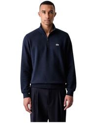 Lacoste - Sweatshirt Met Hoge Hals En Rits Van Fleece - Lyst