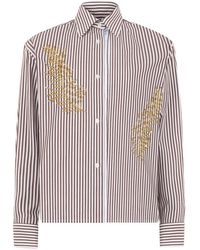 Des Phemmes - Gestreepte Blouse Met Strass - Lyst