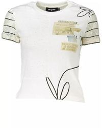 Desigual - T-shirt in cotone stampato con dettagli a contrasto - Lyst