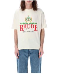 Rhude - T-shirt vintage bianca con stemma east hampton - Lyst
