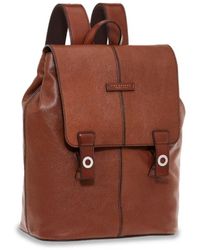 The Bridge - Business-Rucksack Aus Gehämmertem Leder Braun - Lyst