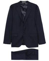 Corneliani - Kostuums ,Blauw ,Leer Jurken Blauw - Lyst