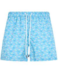 Fedeli - Badmode ,Blauw ,Polyester Madeira Zwemshorts - Lyst