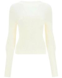 Low Classic - Truien & Vesten ,Wit ,Rayon Witte Gebreide Top - Lyst