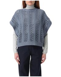 Brunello Cucinelli - Ärmellose Gestrickte Baumwollpullover - Lyst