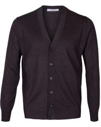 Kangra - Truien & Vesten ,Bruin ,Katoen Slim Fit Cardigan Van Katoen En Linnen - Lyst