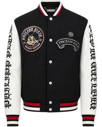 Philipp Plein - Jassen ,Zwart ,Leer College Bomber Jacket Ls Money Mouse - Lyst