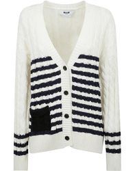 MSGM - Gestreifter Strick-Cardigan - Lyst