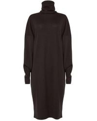 Wolford - Kleedjes ,Bruin ,Wol Merino Wol Trui Jurk - Lyst