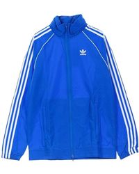 adidas - Blauwe Windbreaker Jas Voor Mannen - Lyst