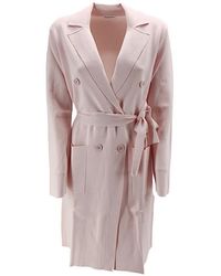 P.A.R.O.S.H. - Jassen ,Roze ,Roze Double-Breasted Jas Met Riem - Lyst