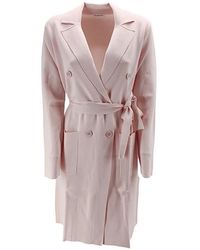 P.A.R.O.S.H. - Jassen ,Roze ,Roze Double-Breasted Jas Met Riem - Lyst