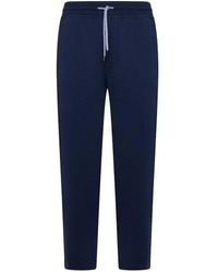 Brunello Cucinelli - Dunkelblaue jerseyhose elastischer bund - Lyst