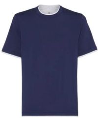Brunello Cucinelli - Blaue t-shirts und polos - Lyst