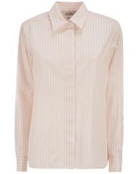 Max Mara - Overhemden ,Roze ,Katoen Accenni Gestreept Katoenen Shirt - Lyst