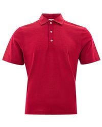 Gran Sasso - Rotes piqué polo-shirt - Lyst