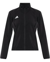 adidas - Fitness ,Zwart ,Leer Adizero Essentials Running Jacket - Lyst