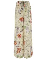 McQueen - Broeken ,Veelkleurig ,Meadow Floral Print Pyjama Broek - Lyst