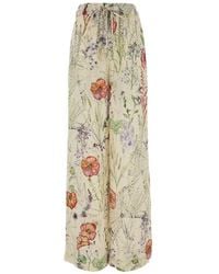 McQueen - Broeken ,Veelkleurig ,Meadow Floral Print Pyjama Broek - Lyst