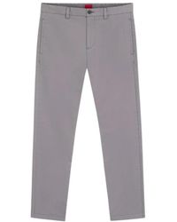 HUGO - Broeken ,Grijs ,Katoen David 251D Chinos - Lyst