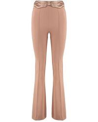 Elisabetta Franchi - Ausgestellte hose mit satinschleife - Lyst