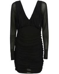 Saint Laurent - Draped Cupro Mini Dress - Lyst