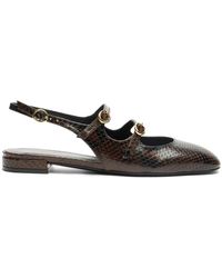 Stuart Weitzman - Benni Mj Slingback, Loafer Und Flache Schuhe, , Mini Printed Python - Lyst