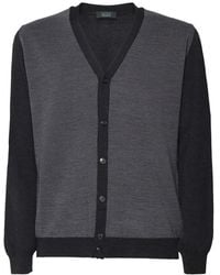 Zanone - Truien & Vesten ,Grijs ,Wol Grijze Wol V-Hals Trui - Lyst