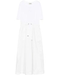 Herno - Drawstring Waist A-Line Midi Kleid - Lyst
