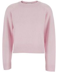 Allude - Luxuriöser Rosa Kaschmir Rundhals Pullover - Lyst