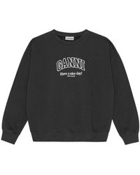 Ganni - Bio-baumwoll-logo-sweatshirt - Lyst