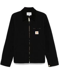 Carhartt - Jassen ,Zwart ,Katoen Zwarte Detroit Jack Met Corduroy Kraag - Lyst