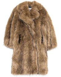 Ganni - Bruine Mantel Met Revers Lange Mouwen - Lyst