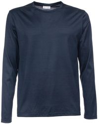 Xacus - Tops ,Blauw ,Katoen Lange Mouw Katoenen Jersey T-Shirt - Lyst