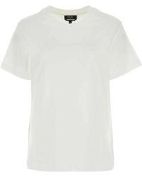 A.P.C. - Klassisches weißes baumwoll-t-shirt - Lyst