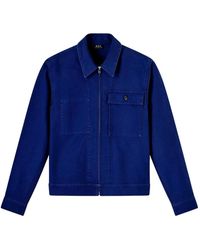 A.P.C. - Jassen ,Blauw ,Katoen Victor Jacket - Lyst